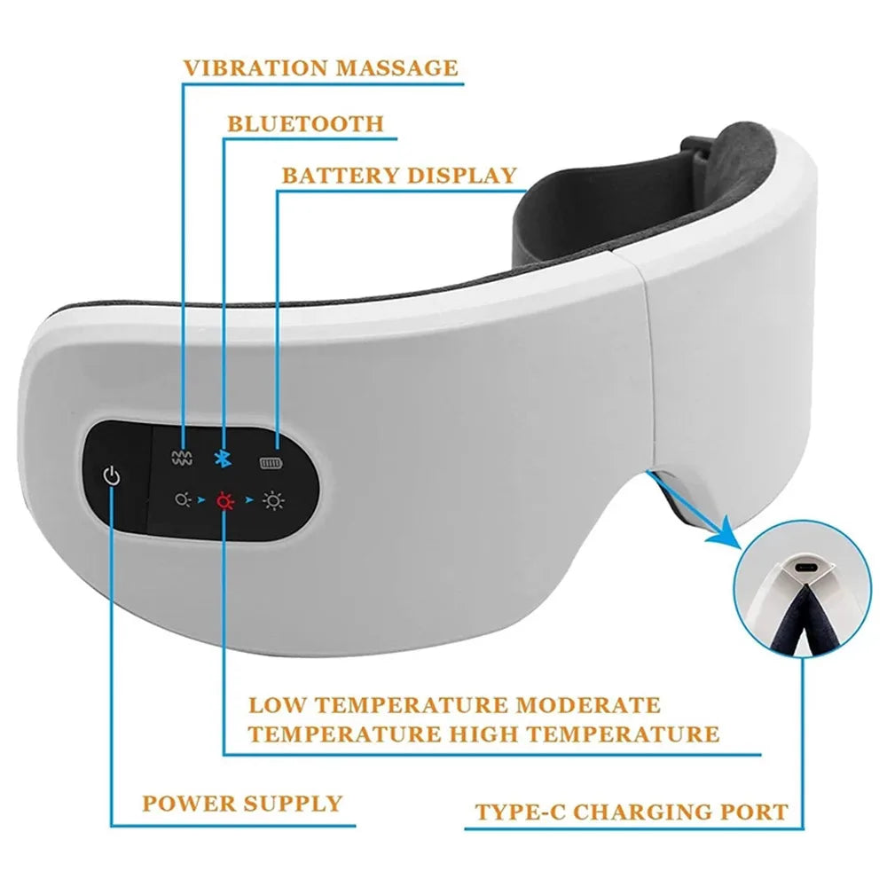 Smart Heated Eye Massager with Music