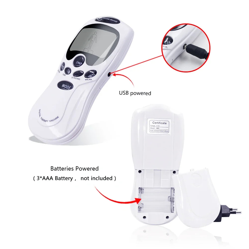 Electric Tens Unit Machine EMS Acupuncture Body Massager Full Body Muscle Stimulator Pulse Digital Therapy Machine Health Care